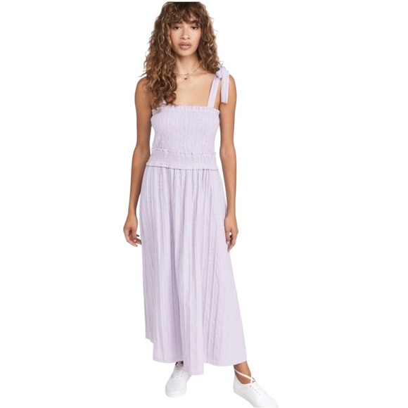 Lost + Wander Dress Women Small Purple Cotton Angel In Disguise Smocked Maxi NWT - Picture 1 of 12
